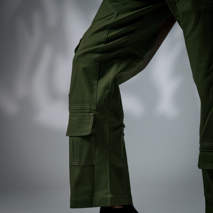 Savage Surge - Olive Green Utility Cotton Pants